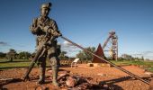 A bronze statue in the Cobar Miners Heritage Park, Cobar